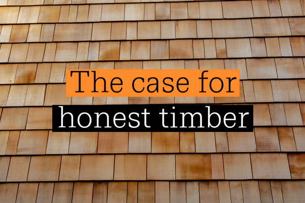 Facade timber from Churchwood Gardens denoting Bryden Wood sustainability team's article 'The case for honest timber.'