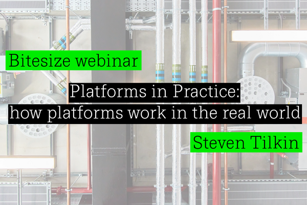 Platforms in Practice: how platforms work in the real world with Steven Tilkin webinar cover image